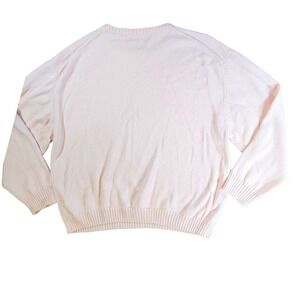 Orvis Womens XXL Cotton Sweater Light Pink Crew Neck Long Sleeve Pullover